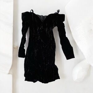 Vintage Roberta Dress * Elegant Black Off-Shoulder Dress‎